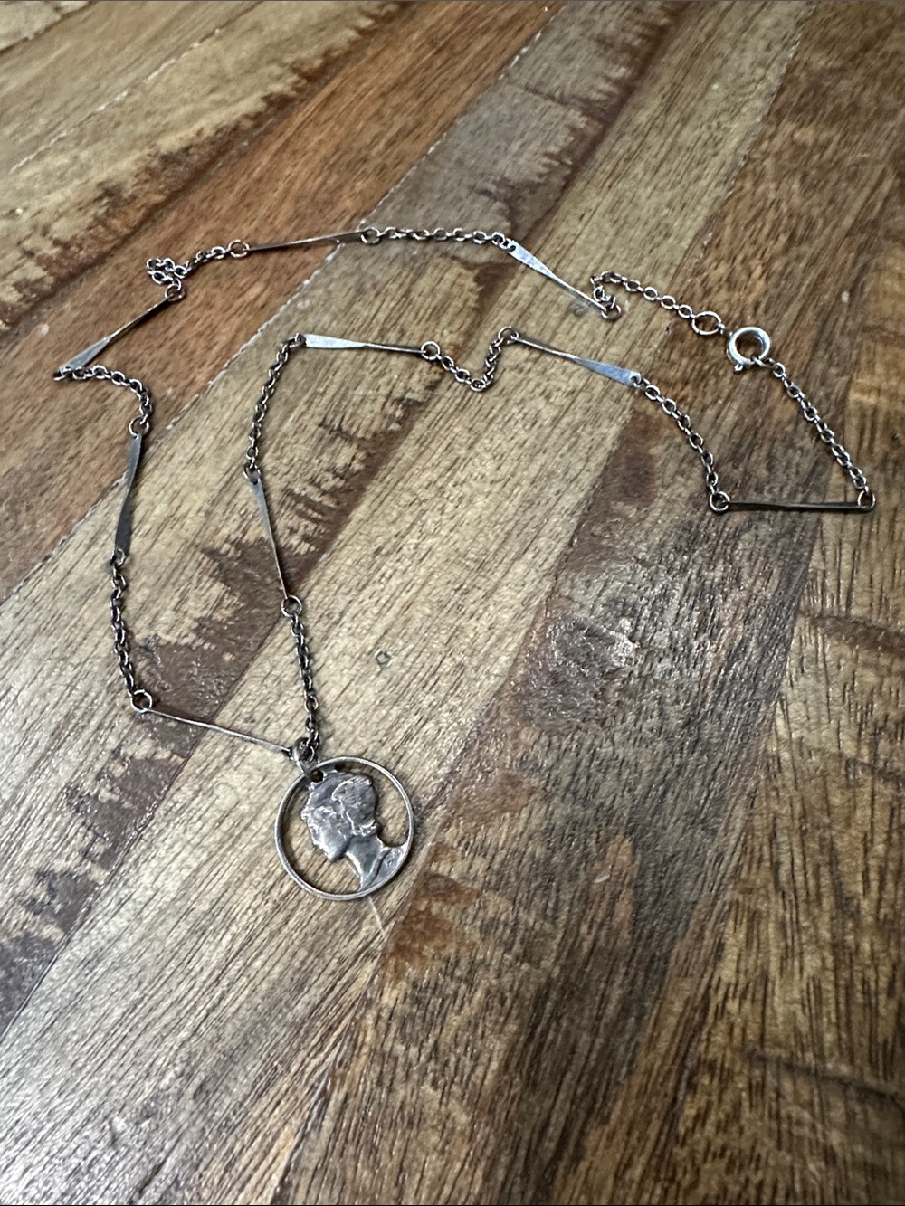 Silver Mercury Dime Necklace